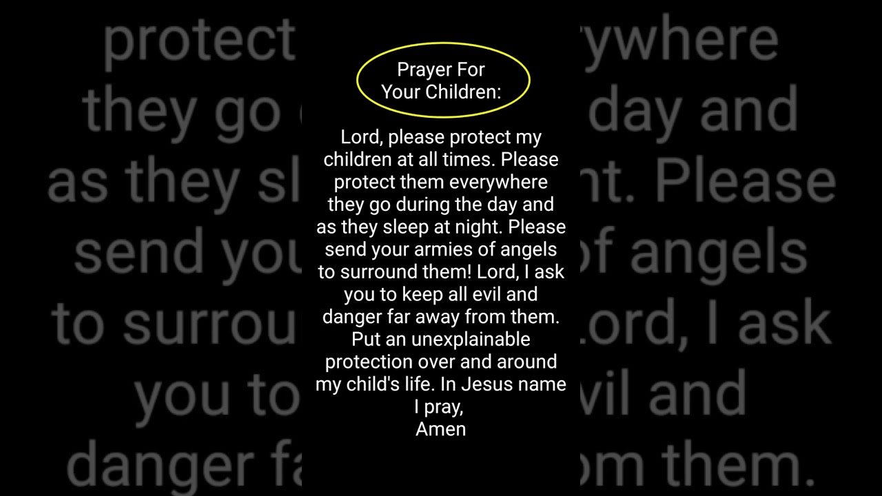 prayer for protection for children in the bible