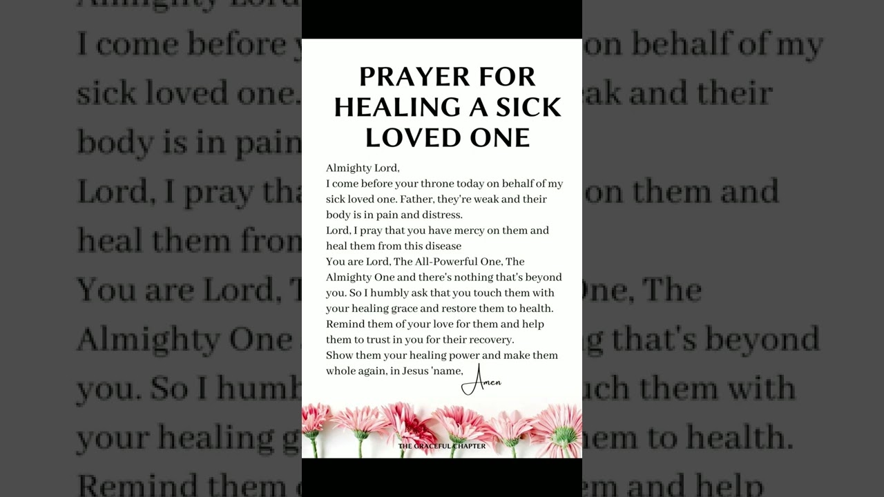 3 write down a short prayer for the sick person