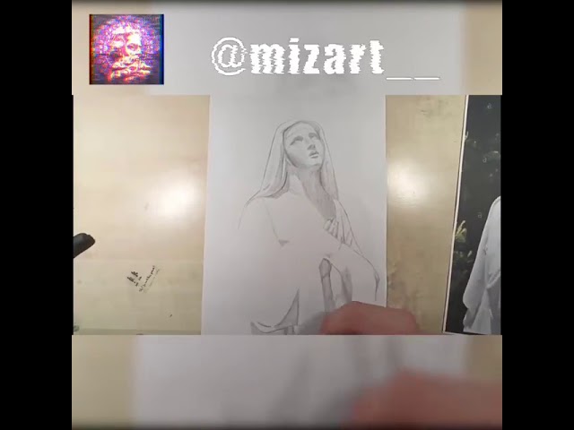 dessin vierge marie
