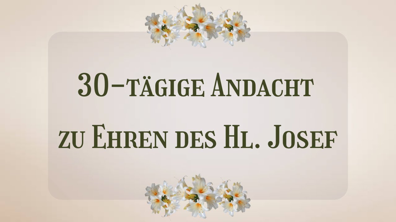 30 tägige novene zum heiligen josef