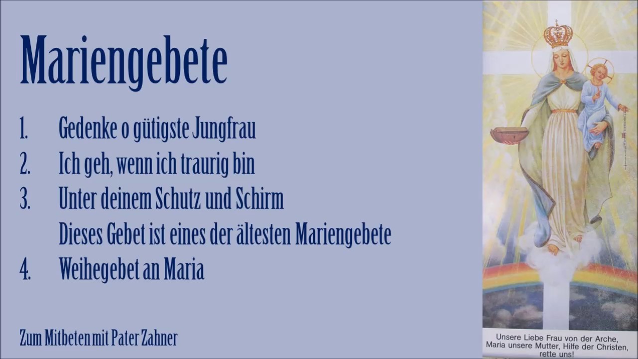 mariengebete unter deinem schutz und schirm