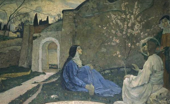 'Christ with Martha and Mary' by Mikhail Nesterov (1911).