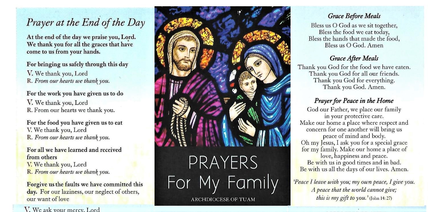 Nueva tarjeta de oración familiar lanzada junto con mensaje pastoral