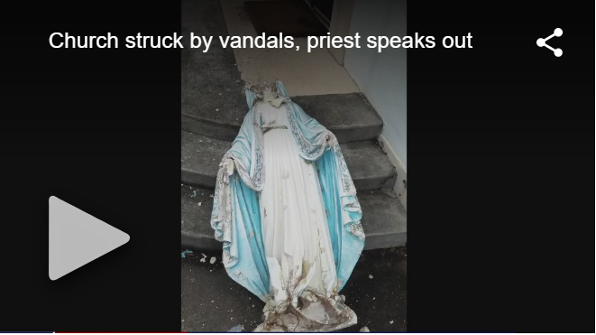 Estatua de la Virgen María destrozada en iglesia de Dickinson, Texas