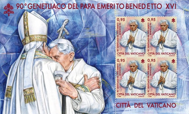 Sello del Vaticano marca el 90 cumpleaños de Benedicto XVI