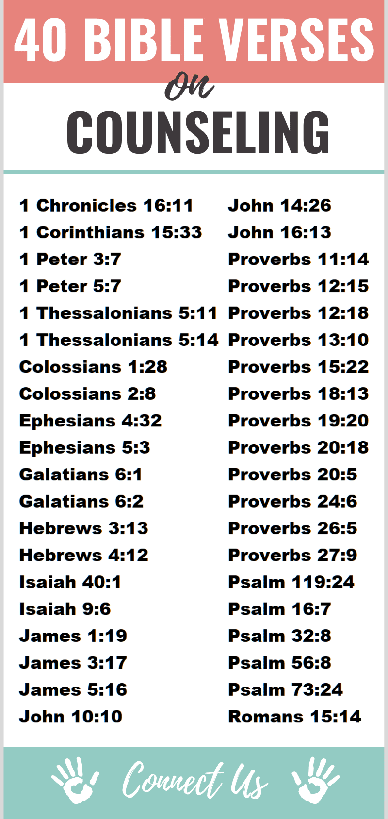 Versículos de la Biblia sobre la consejería