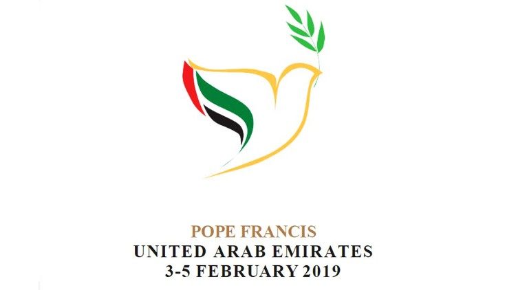 Logotipo del Viaje Apostólico del Papa Francisco a los Emiratos Árabes Unidos
