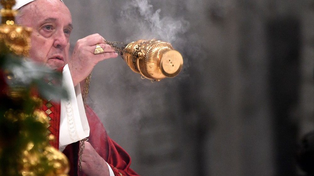 El Papa Francisco durante la Celebración Eucarística en la Basílica de San Pedro
