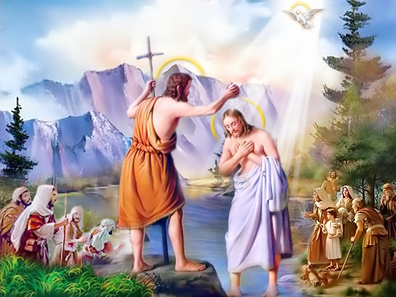 Resultado de imagen para imagen de juan el bautista bautizando a jesus