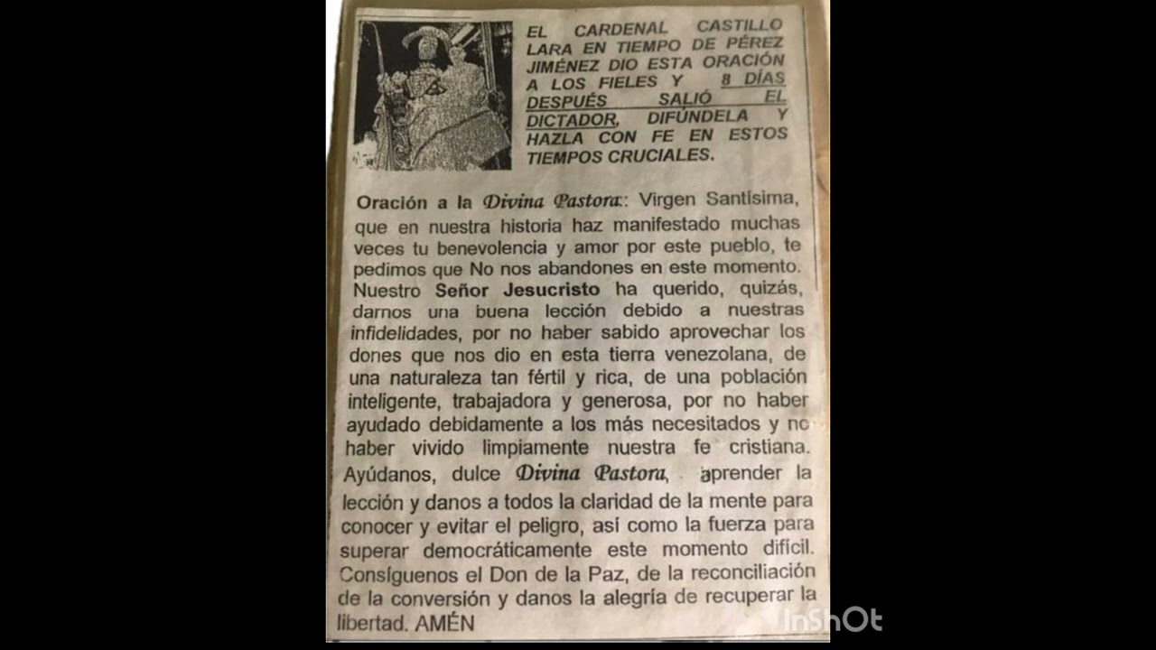 oración a la divina pastora por venezuela